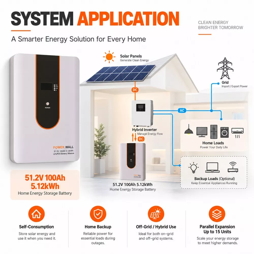 51.2V 100Ah LiFePO4 Battery Pack