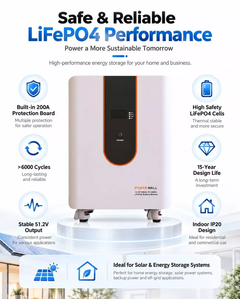 51.2V 200Ah LiFePO4 Battery Pack